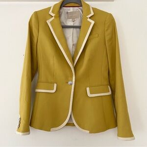 Banana Republic Gold Mustard Yellow Blazer Size 0 Old Money Spring Preppy